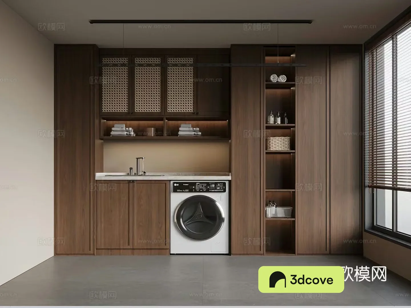 Laundry room New Chinese style laundry room Washing closet Washing machine