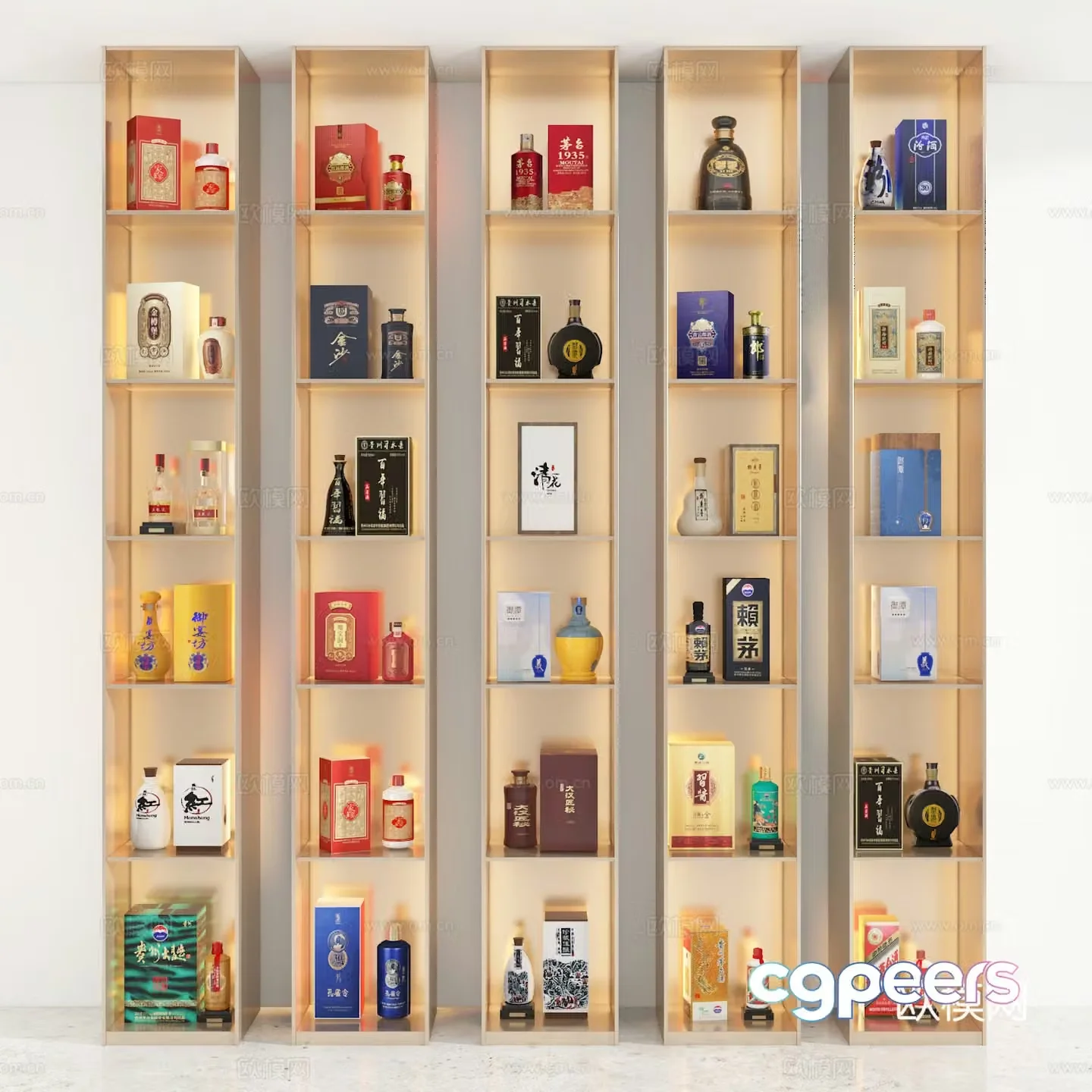 Liquor wine wine bottle wine box wine rack 3d model