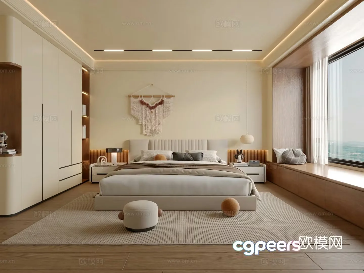 Medium style simple bedroom 3D model