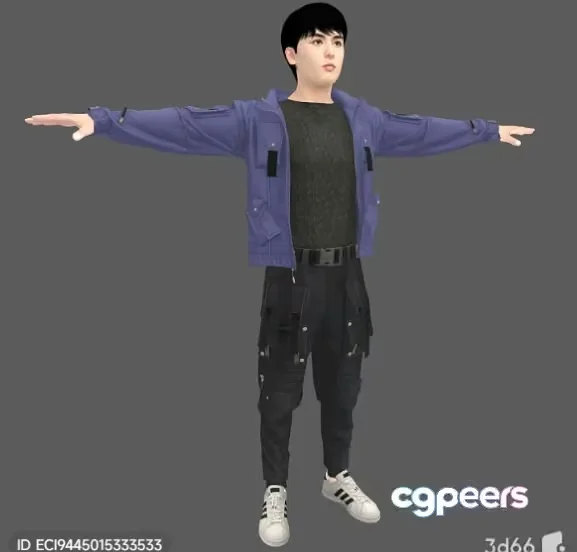 3D Computer-Generated Man In A Casual Outfit 3D Model – 8244 – VRAY Render