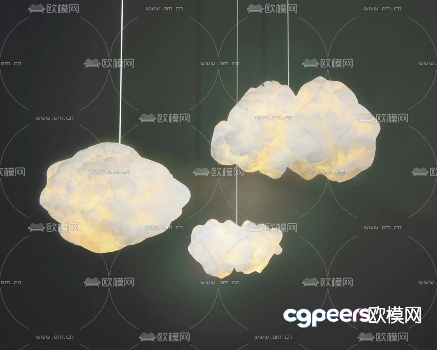 Internet celebrity cloud chandelier 3d model