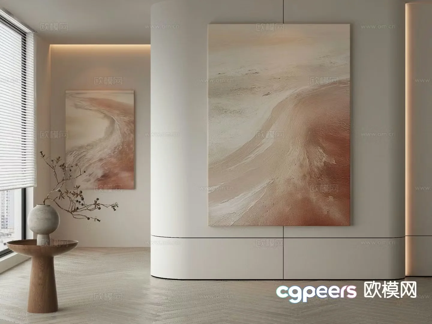 Modern decorative painting texture painting abstract painting 3d model