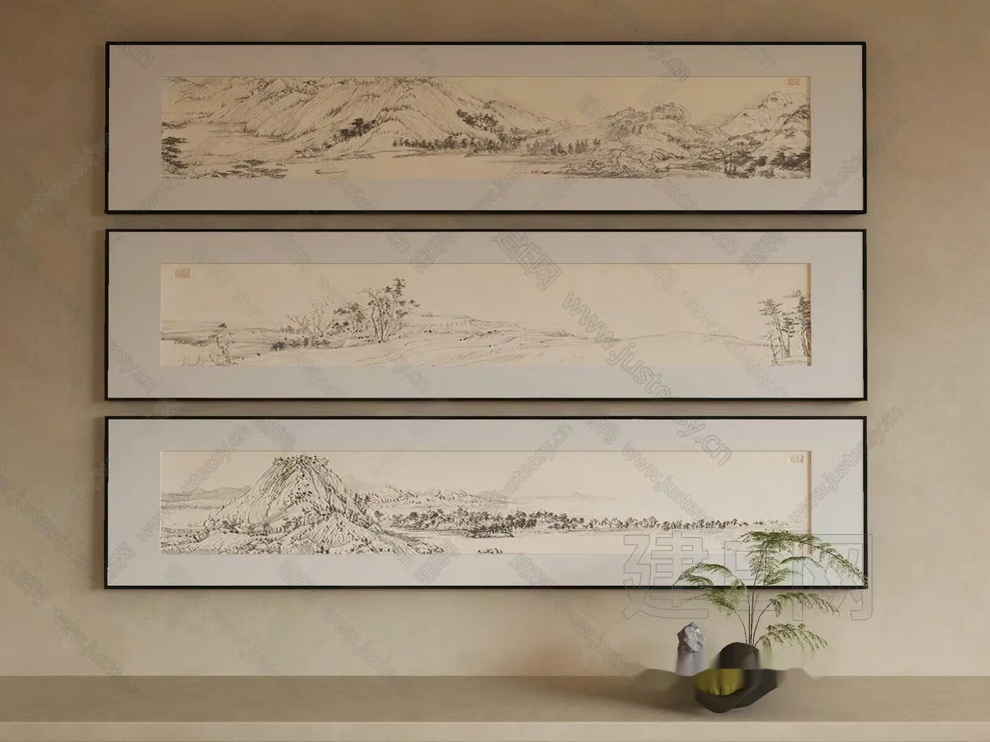 A Framed Landscape Painting 3D Model – 3816 – VRAY Render