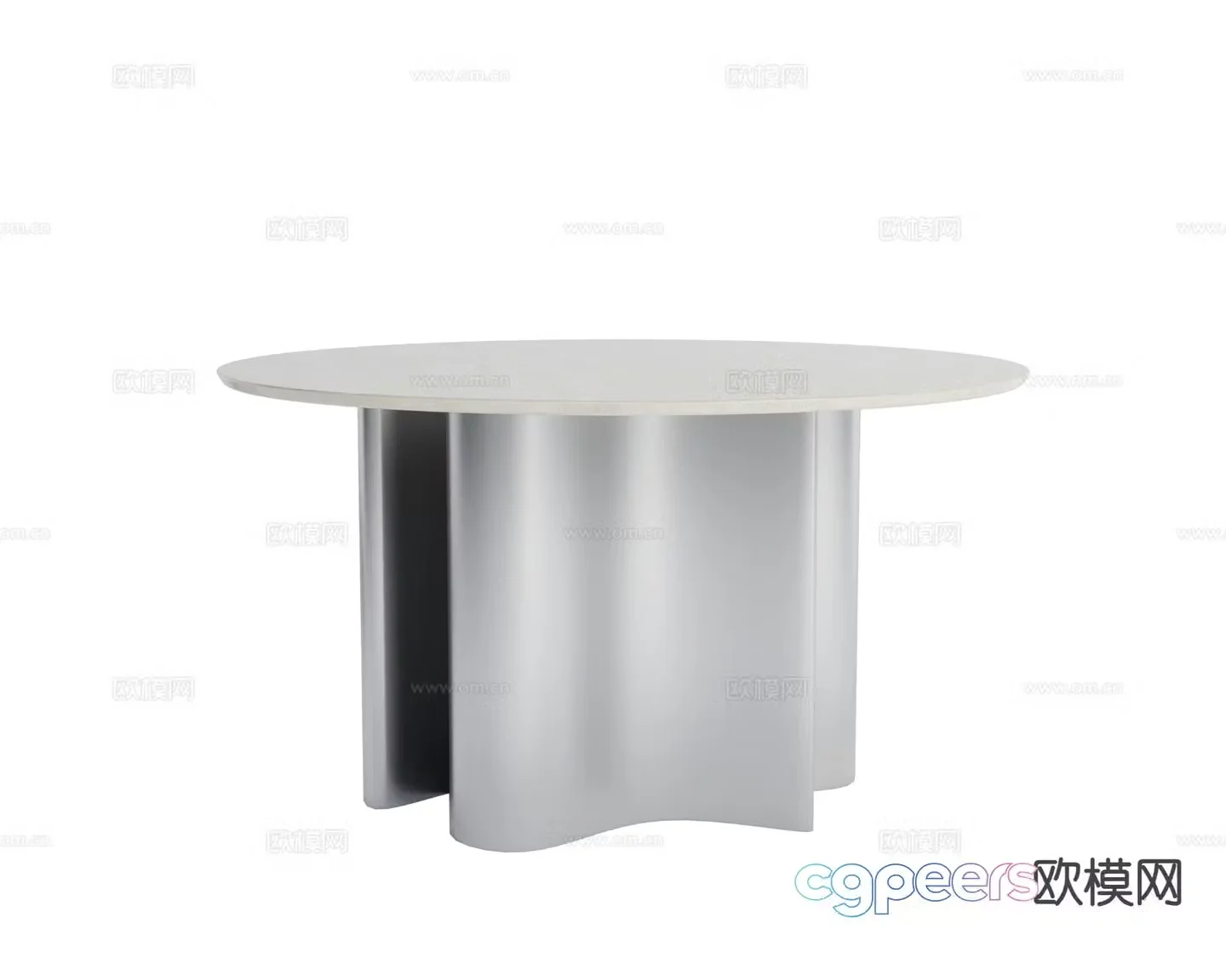 Modern metal dining table round dining table 3d model