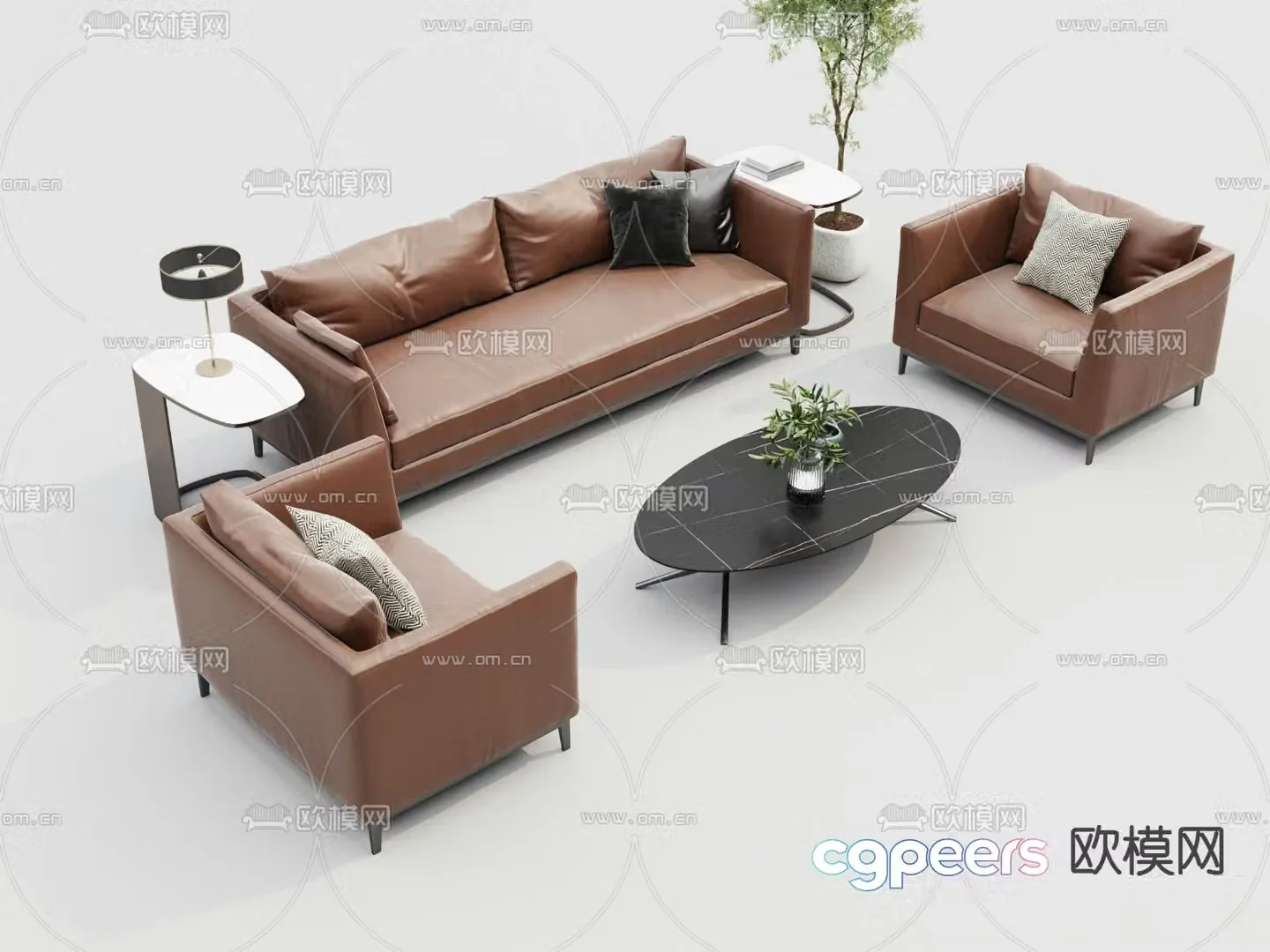 Sectional sofa office sofa 3d model