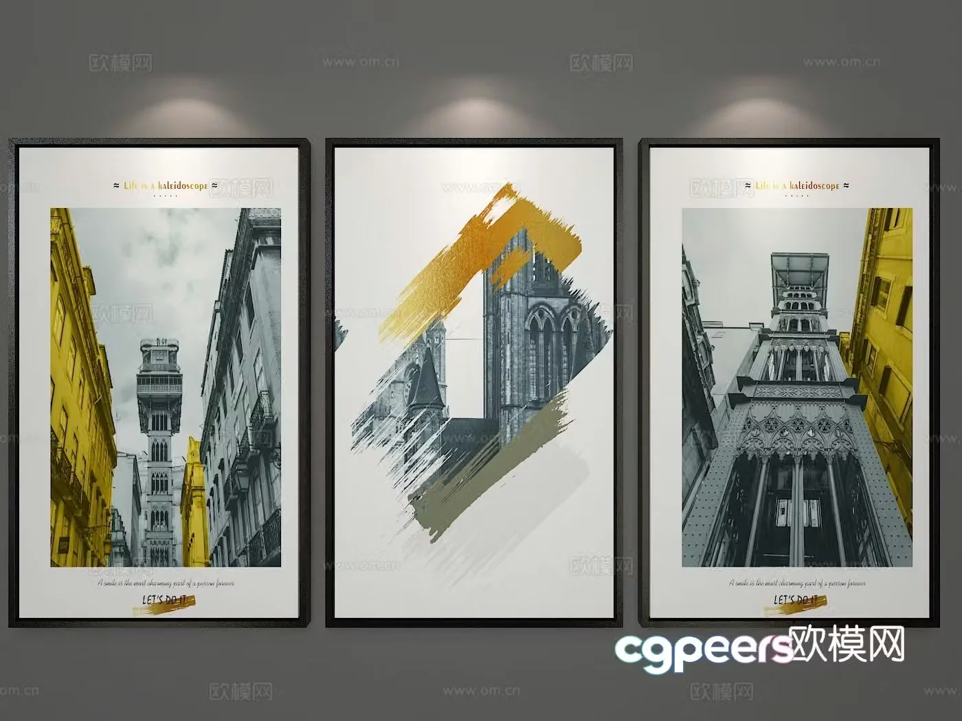 Nordic painting combination painting architectural painting 3d model