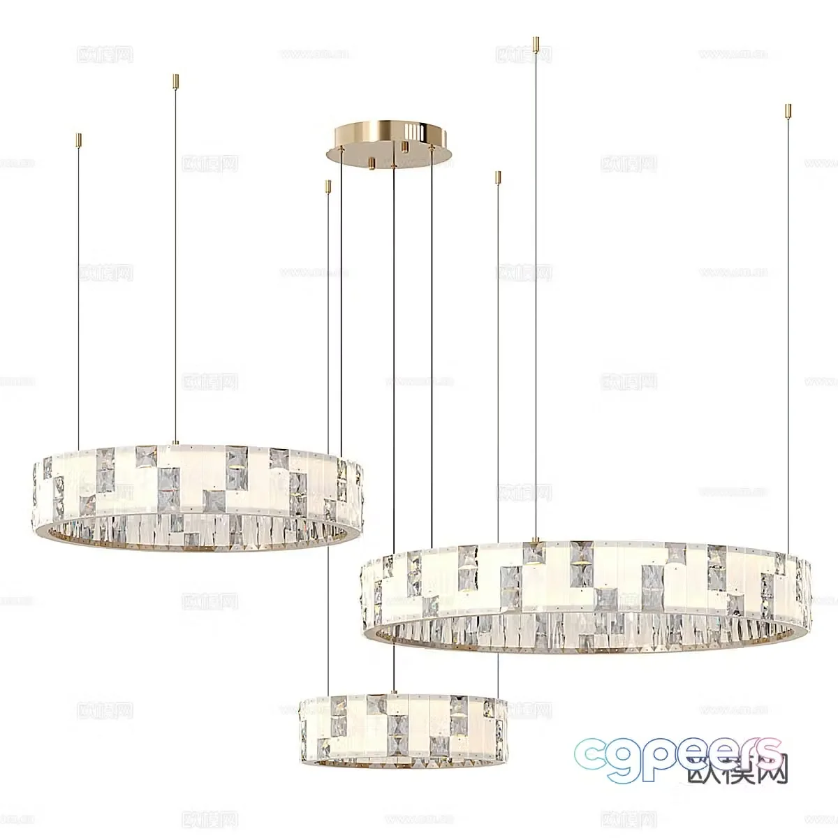 Modern ring chandelier Simple chandelier 3d model