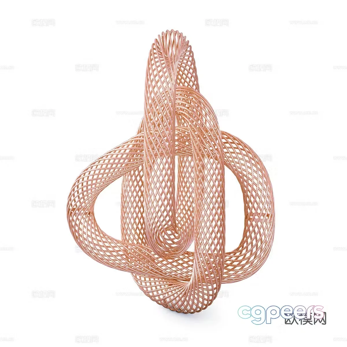 Modern mesh metal sculpture 3d model