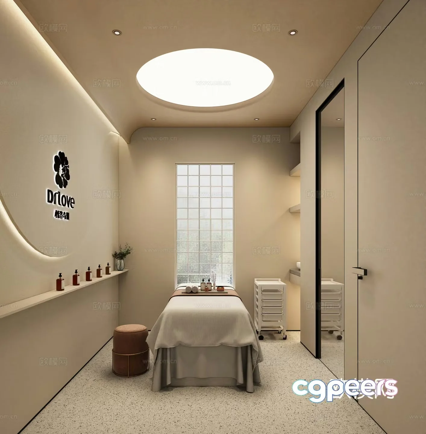 Modern SPA beauty salon private room 3d model