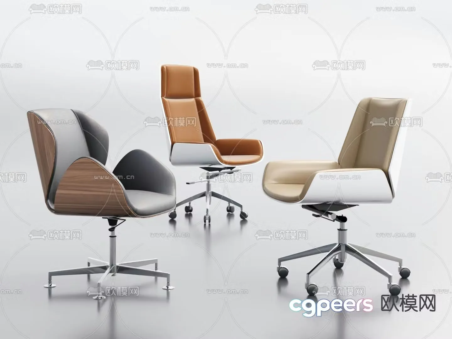 Leather office chair class chair 3d model