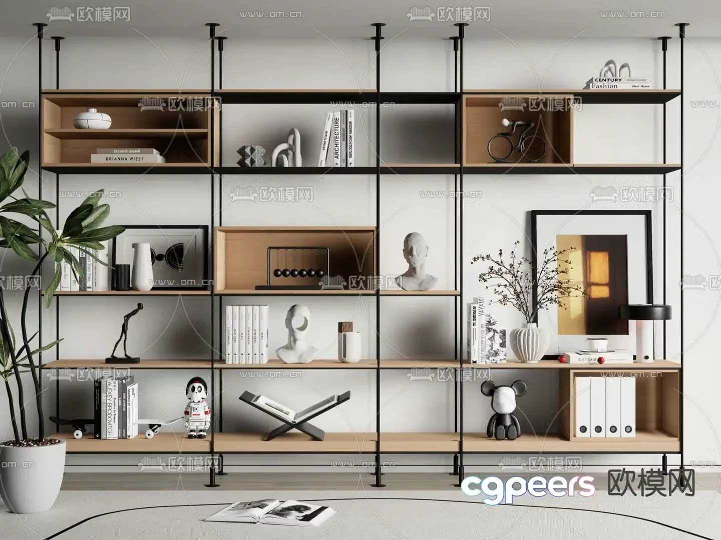 Bookshelf Shelf Display rack 3D Model