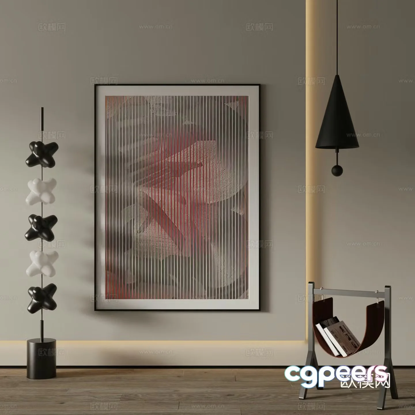 Modern decorative painting Abstract painting 3d model