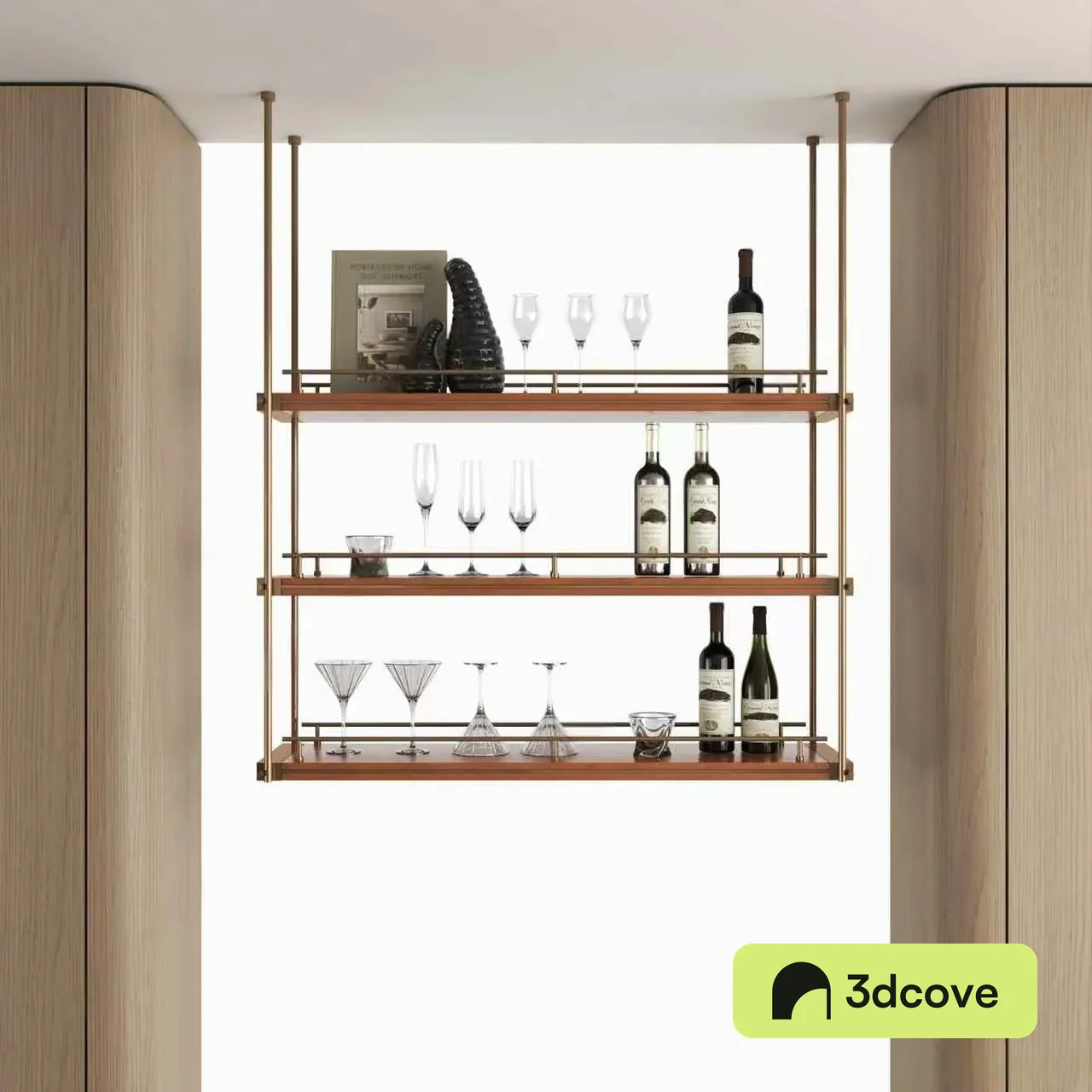 Gold And Brown Shelves