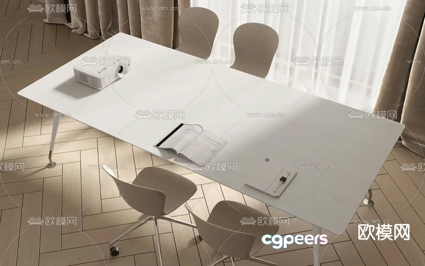 Modern conference table conference table 3d model