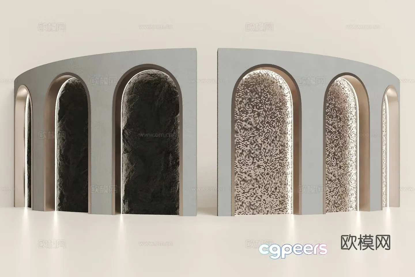 Modern background wall rough stone wall stone wall 3d model