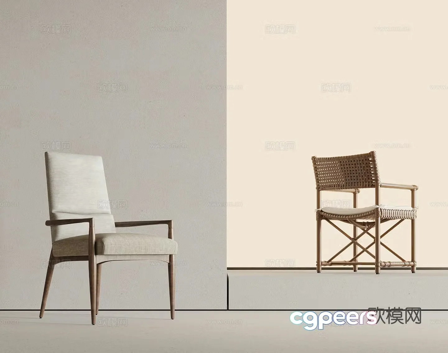 Leisure chair Jijifeng leisure chair Dining chair Single chair 3D model