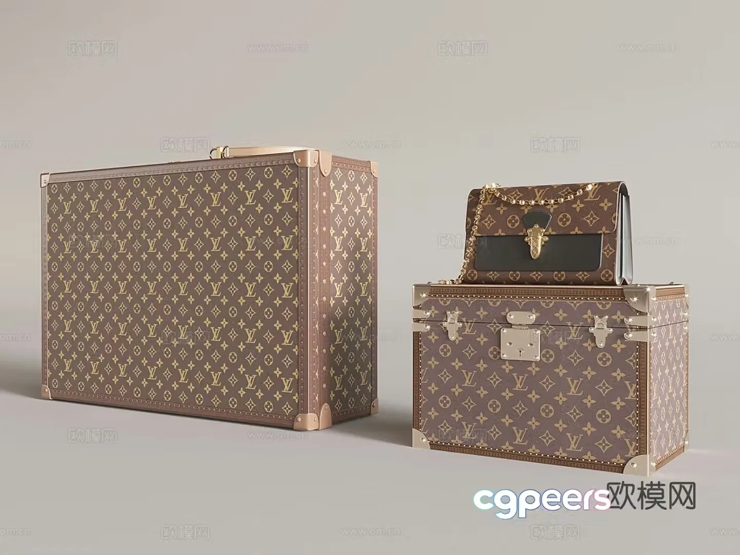 HermÃ¨s bag luggage suitcase storage box 3d model