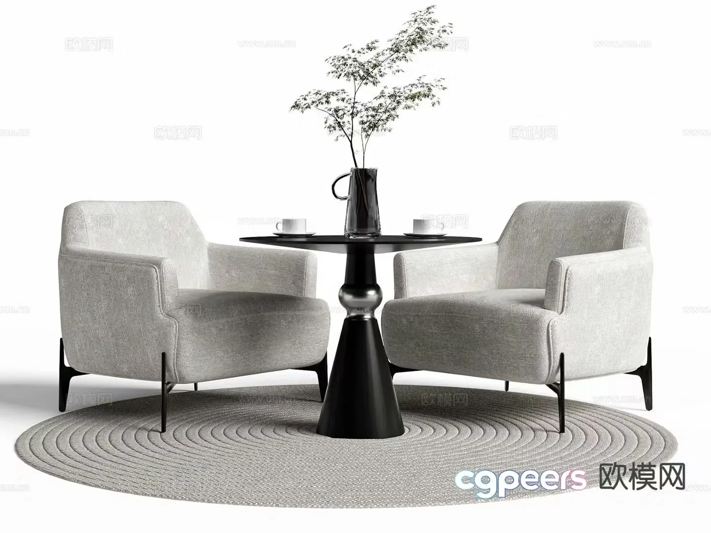 Modern negotiation tables and chairs leisure tables and chairs 3D model