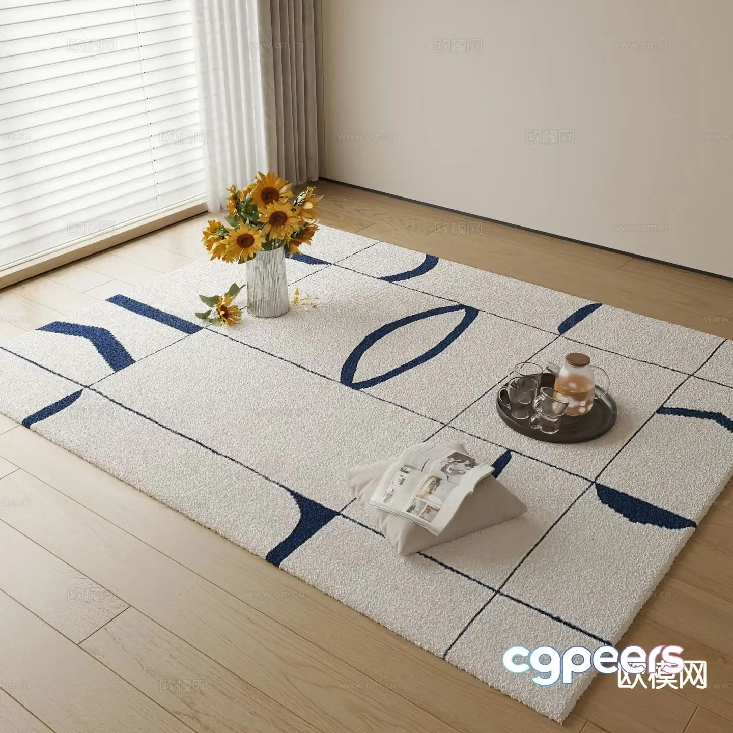 Abstract pattern carpet geometric carpet 3d model