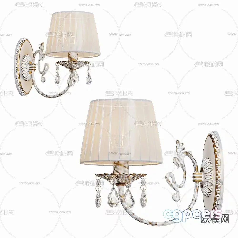 Gold Light Fixture 3D Model – 21070 – VRAY Render