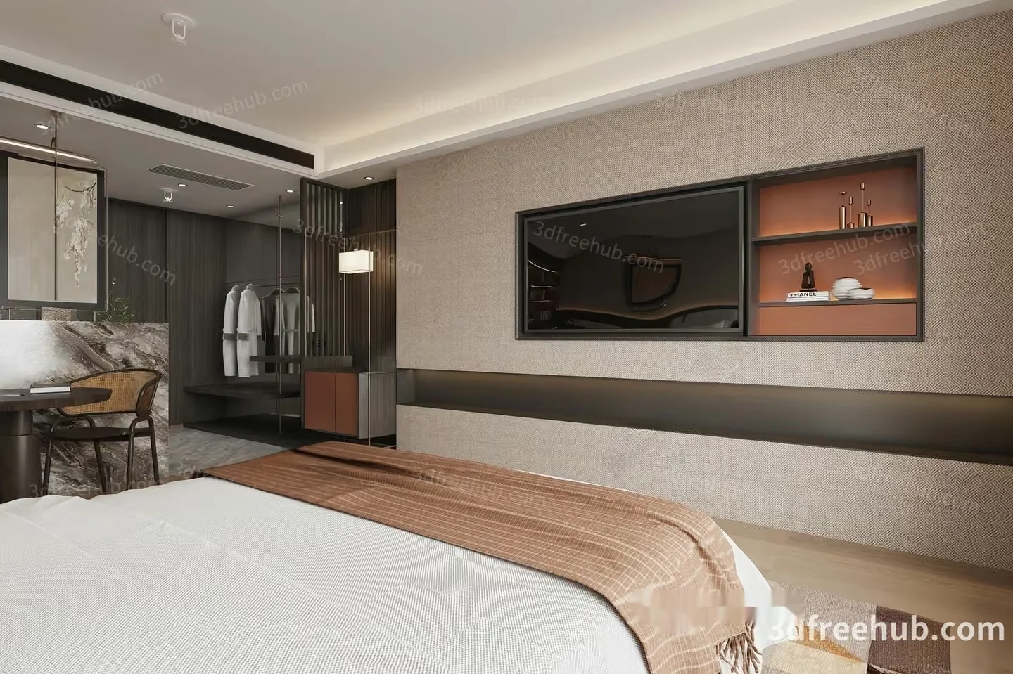 Modern Hotel Room 3D Model – 18977 – VRAY Render