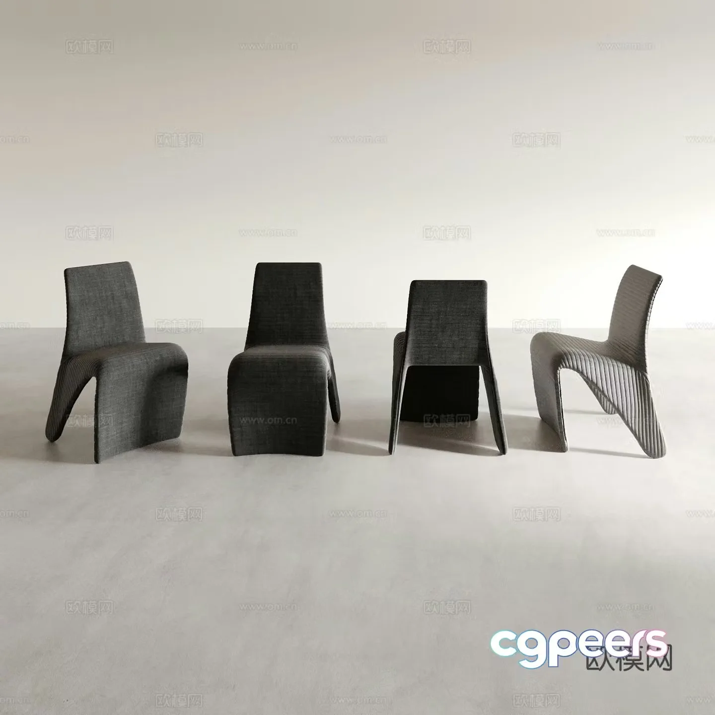 Modern chair dining chair tea chair 3d model