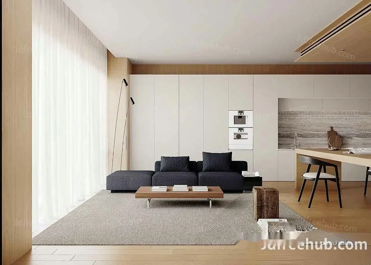 Modern Living Room 3D Model – 22403 – VRAY Render