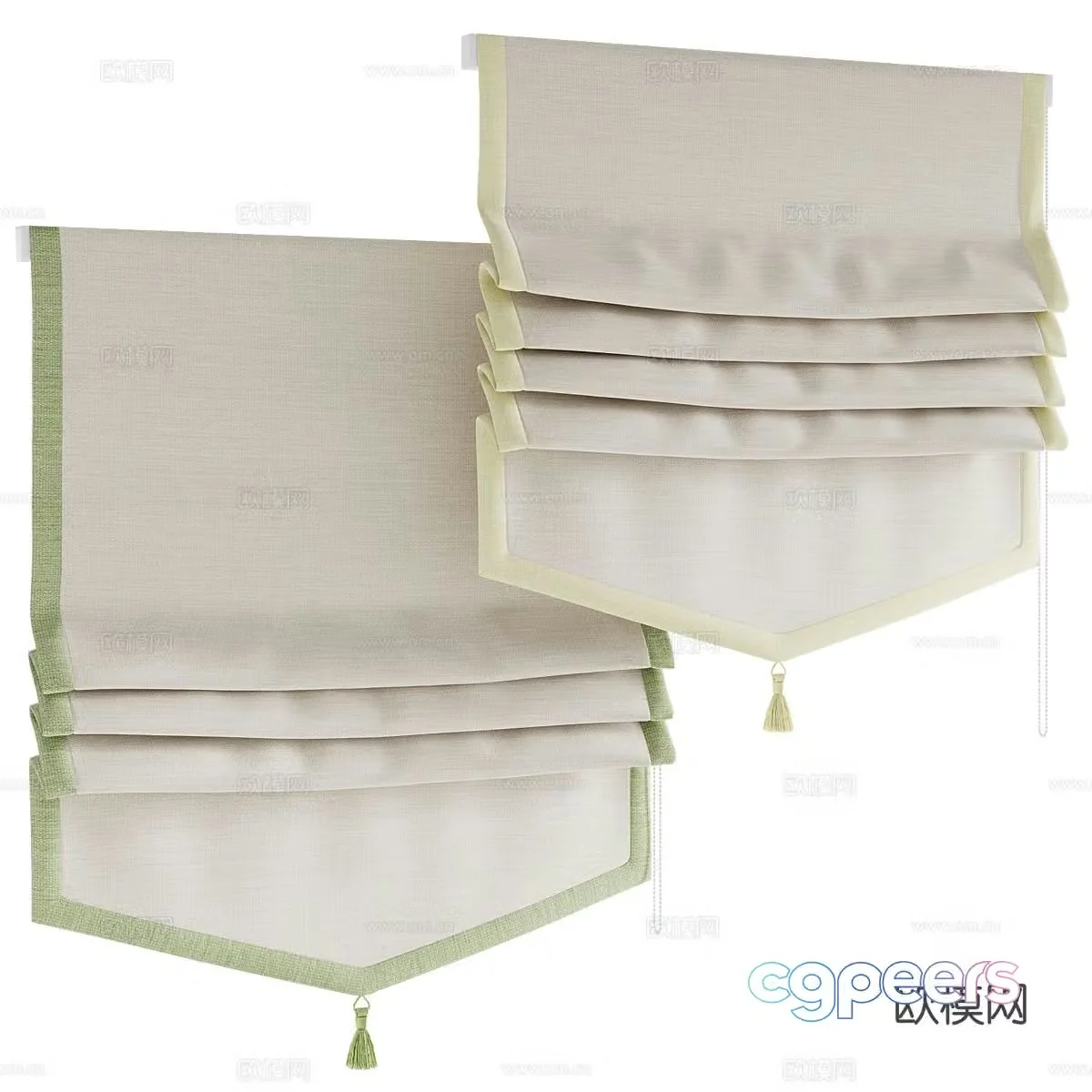 Children’s room Roman curtain curtain 3d model
