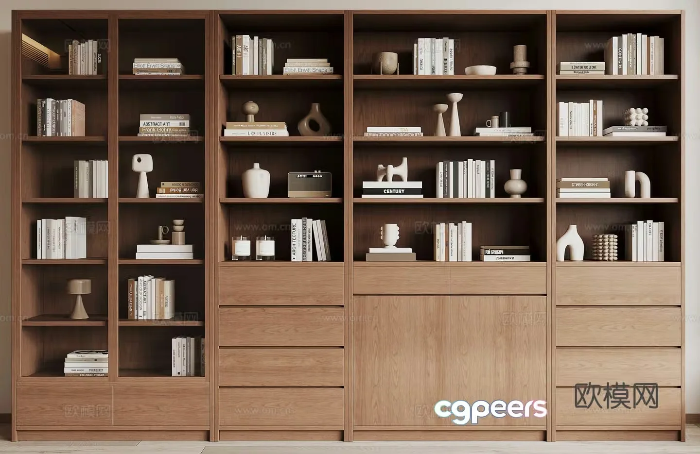 Modern bookcase 3d model