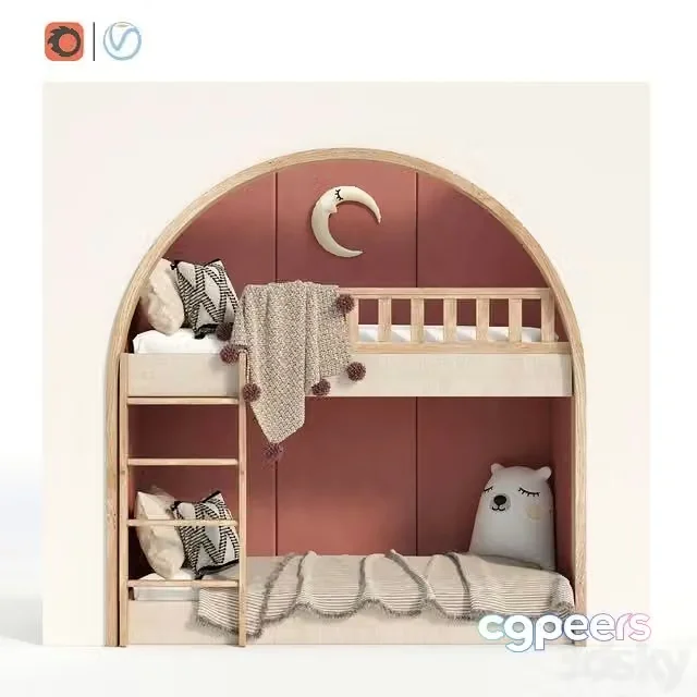 3ds Max Free – Kids Room Bed – 4