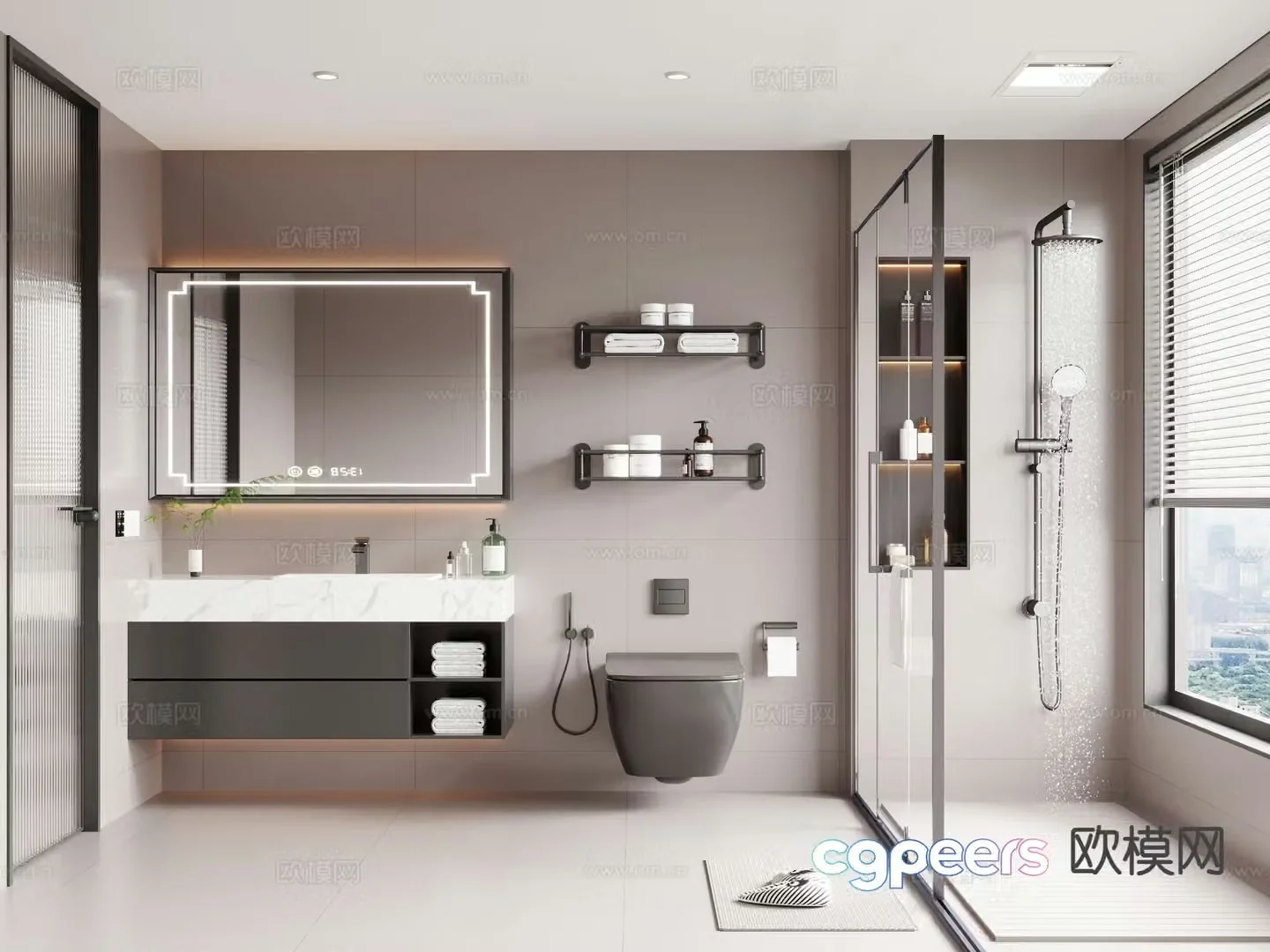 Modern bathroom bathroom 3d model