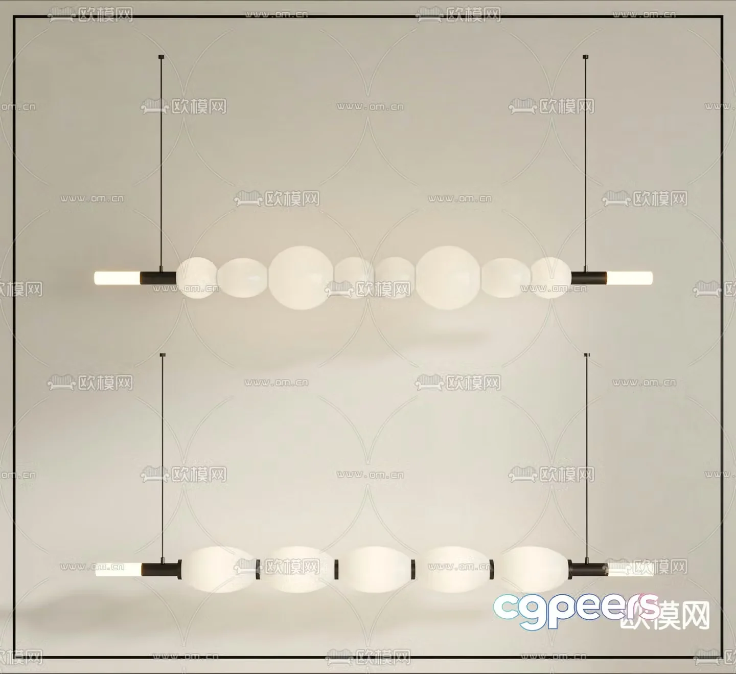 Cream style chandelier beaded chandelier 3d model