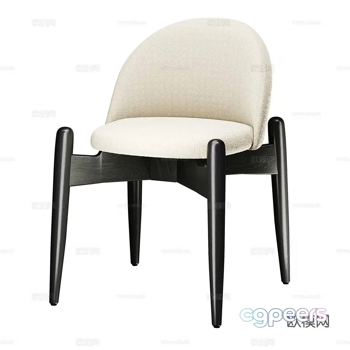 Modern single chair dining chair 3d model