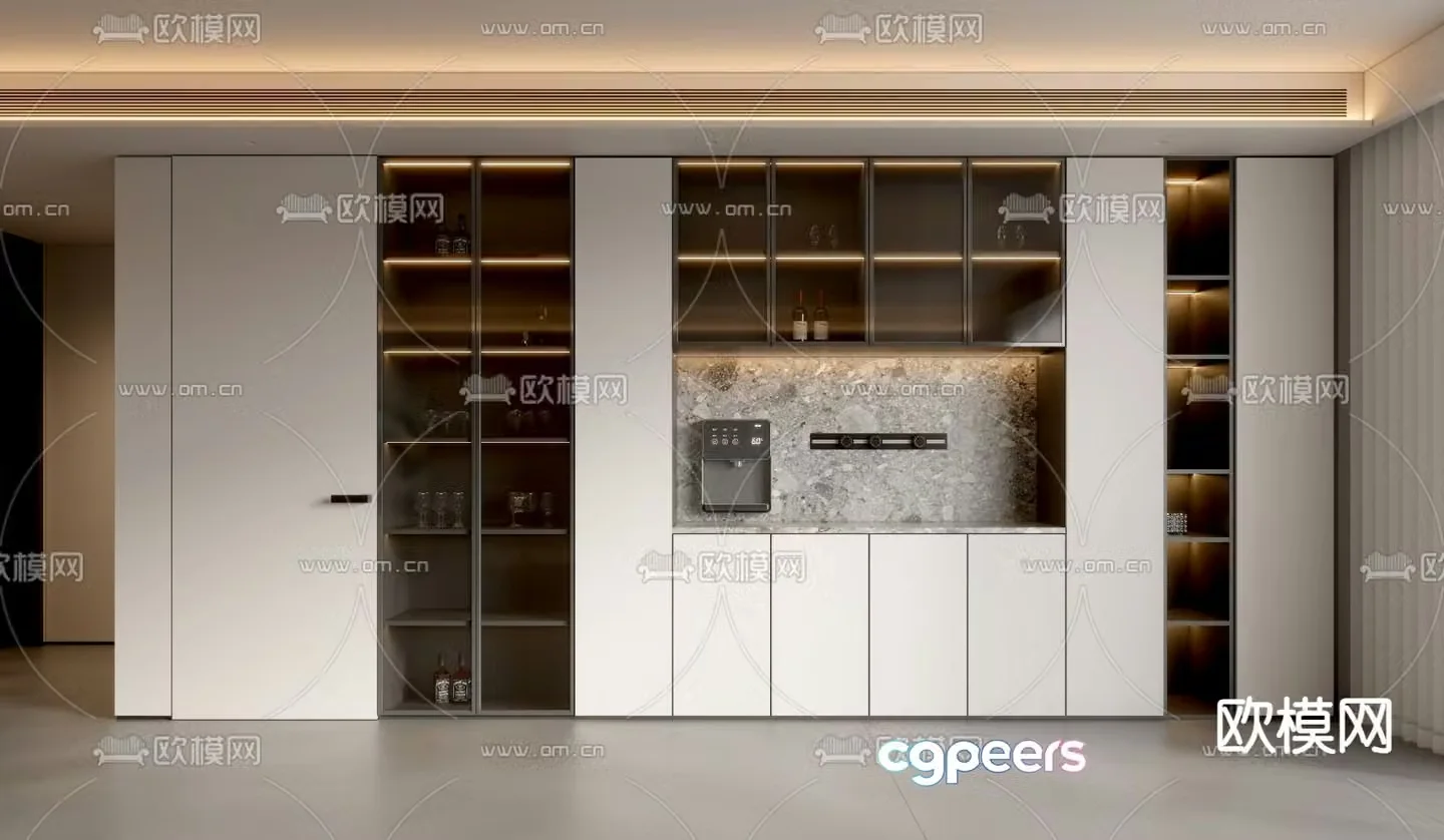 Modern wine cabinet sideboard 3d model