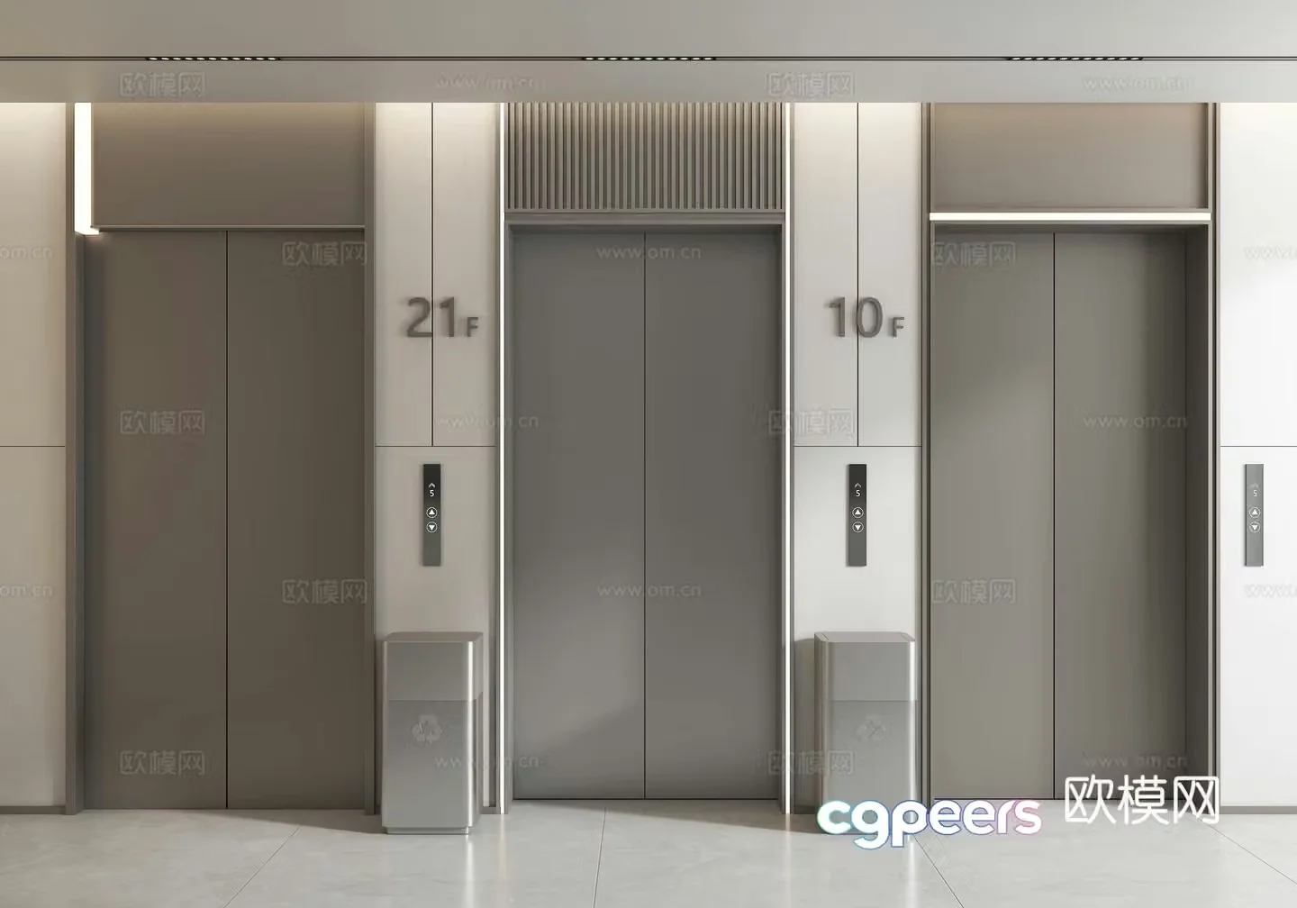 Elevator door Elevator elevator elevator lift lift button Trash can Stainless steel elevator 3D model