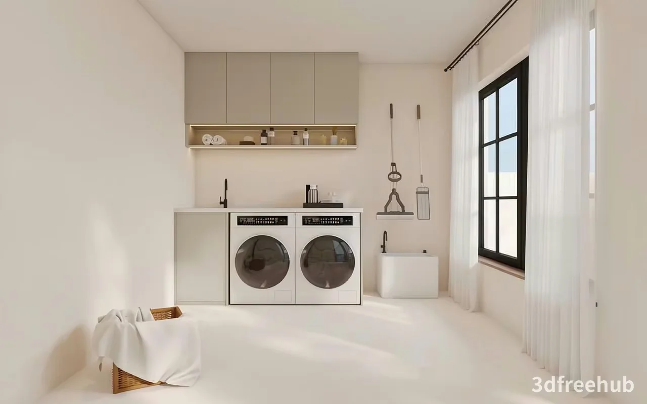Modern Laundry Room 3D Model – 22570 – VRAY Render