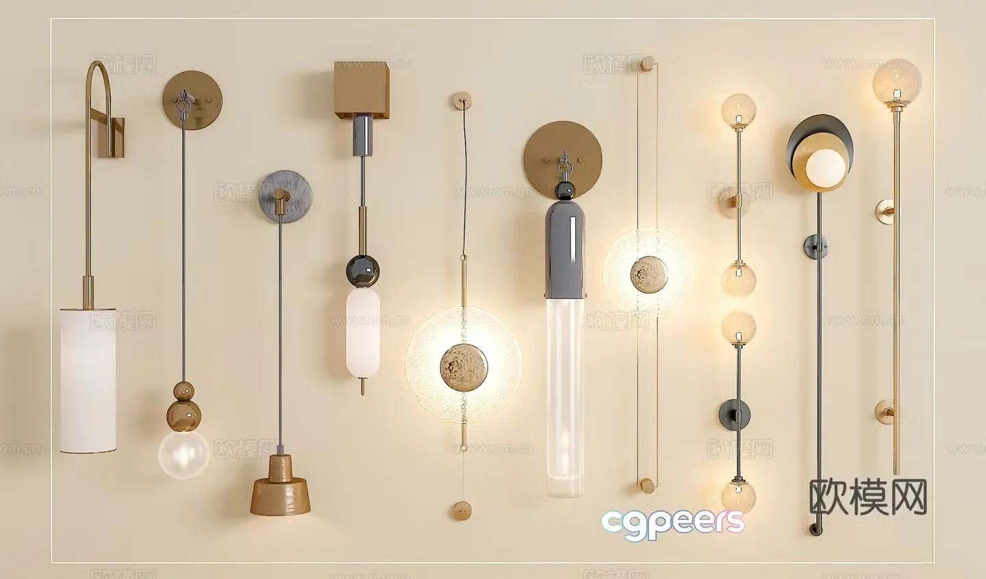 Modern wall lamp Crystal wall lamp Long wall lamp Metal wall lamp Glass wall lamp 3D model