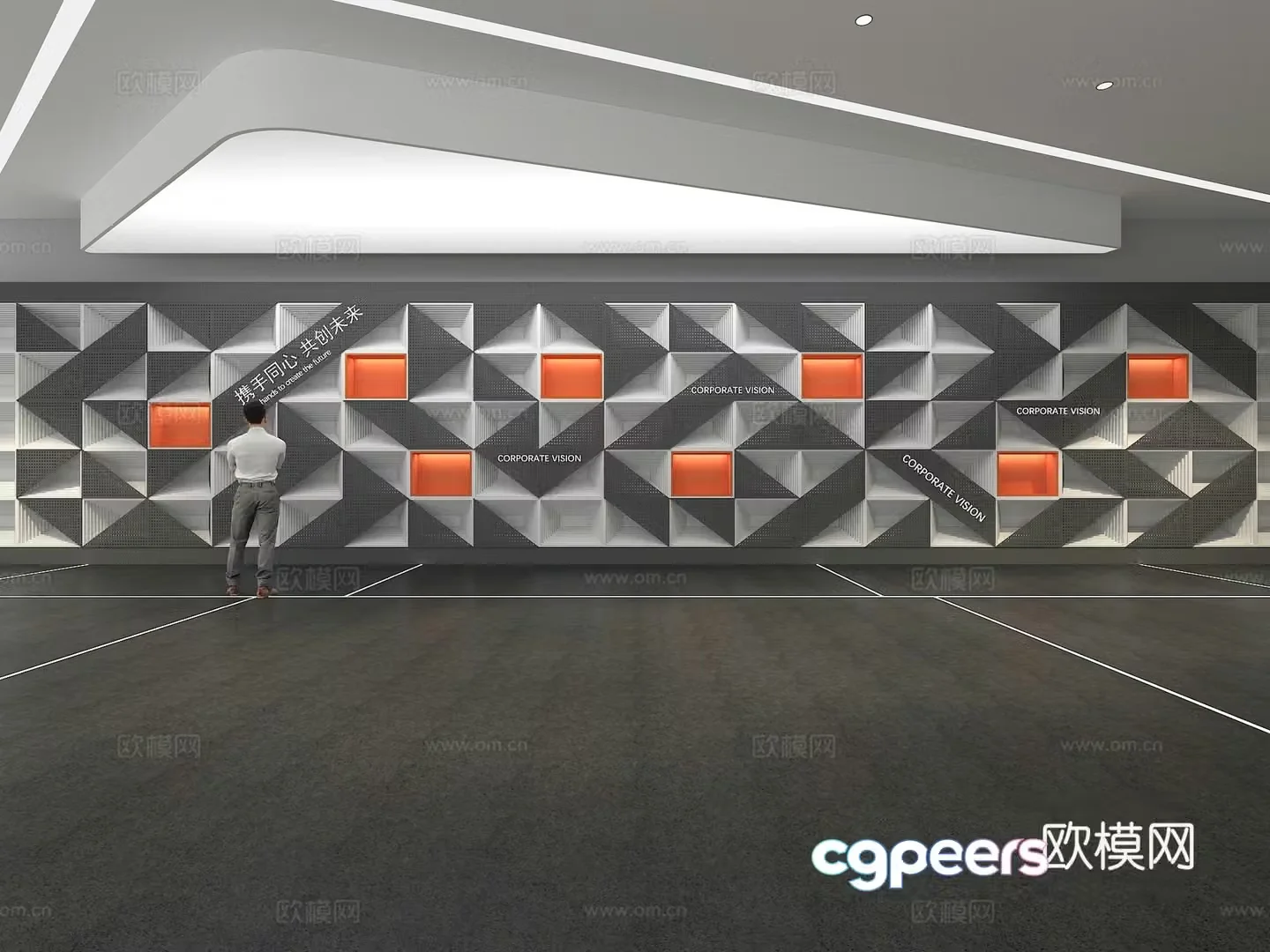 Cultural wall Corporate culture wall Display wall Theme wall Exhibition hall Campus culture Corridor 3D model
