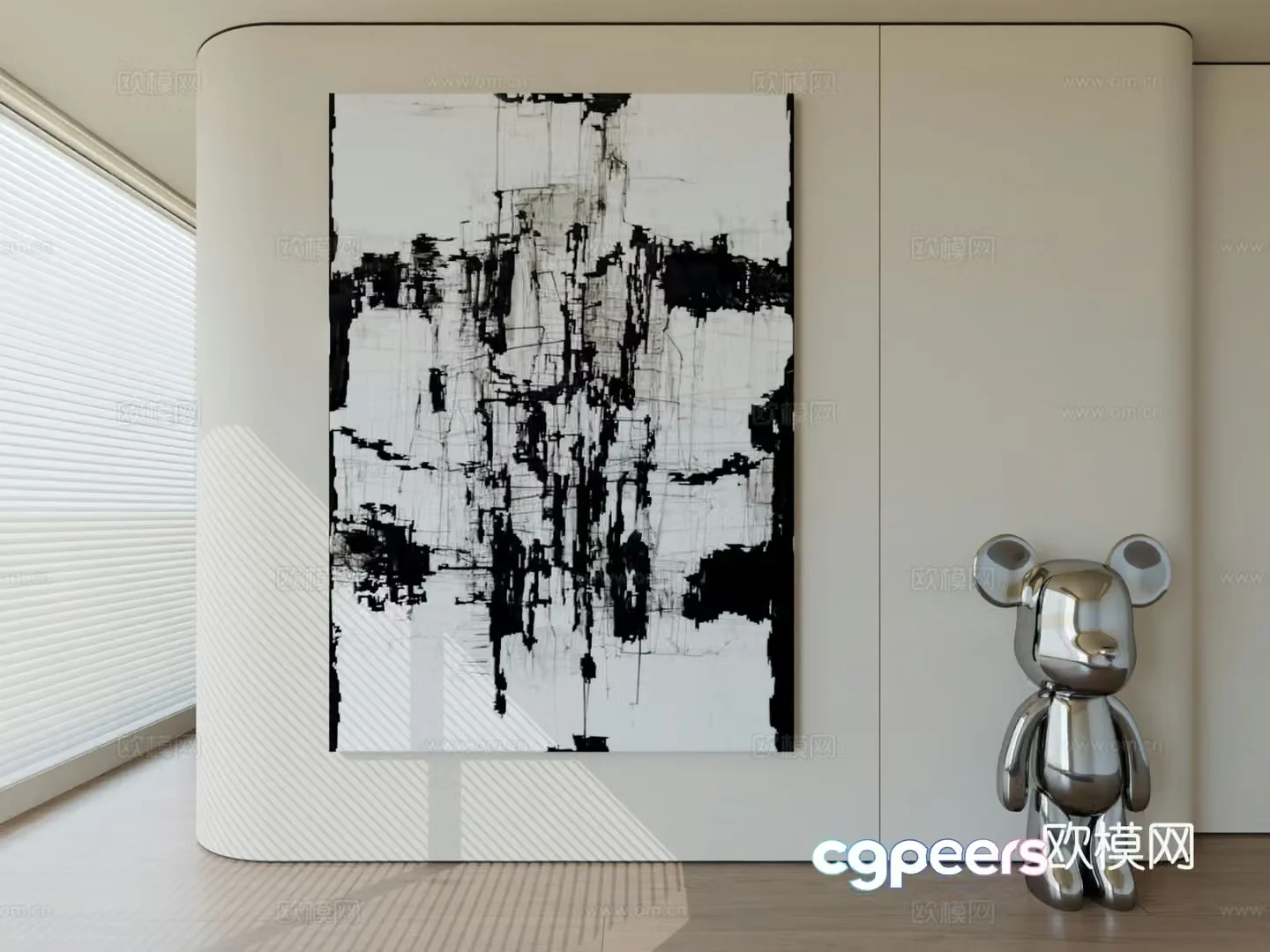 Modern minimalist hanging painting abstract art hanging painting 3d model