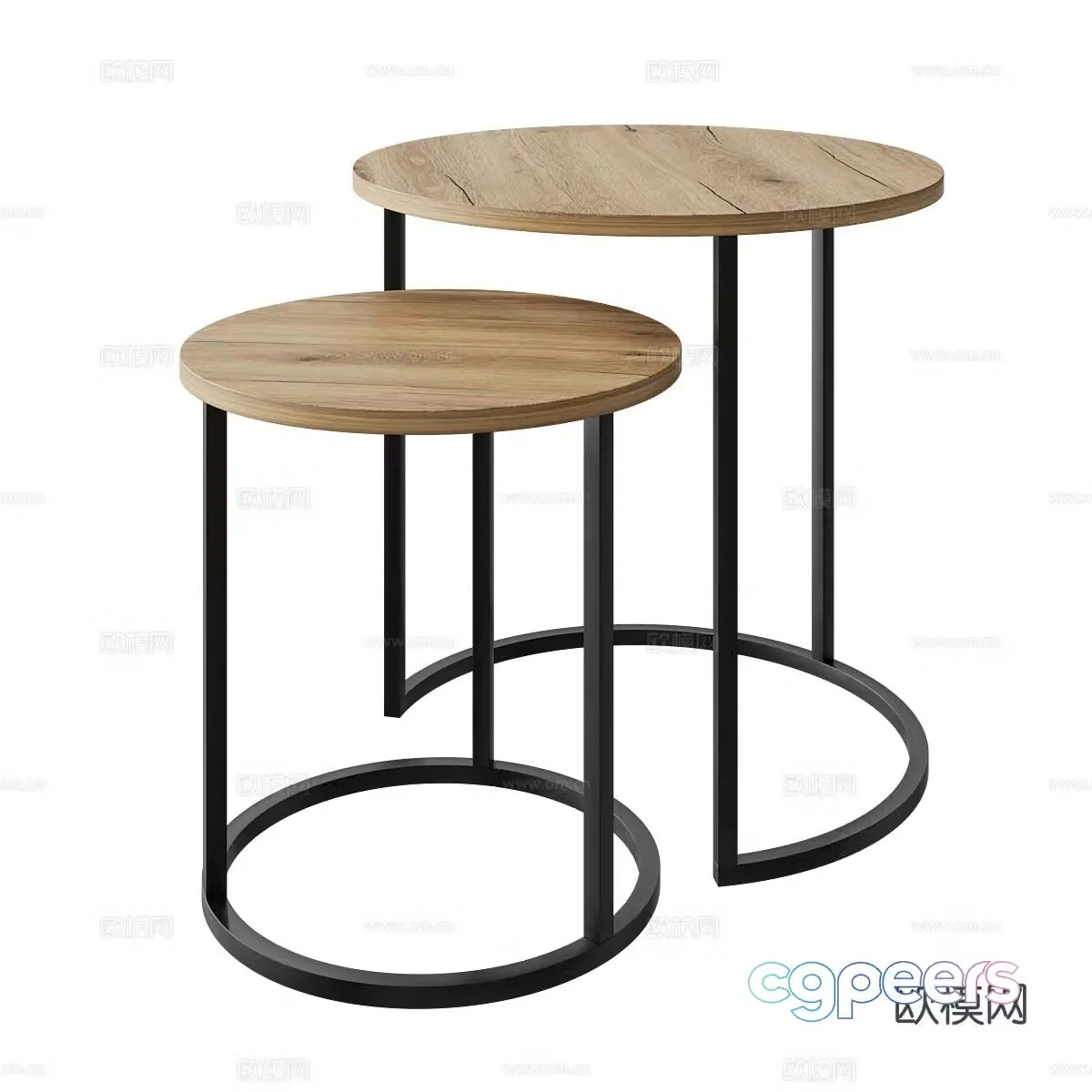 Nordic round table side table 3D model
