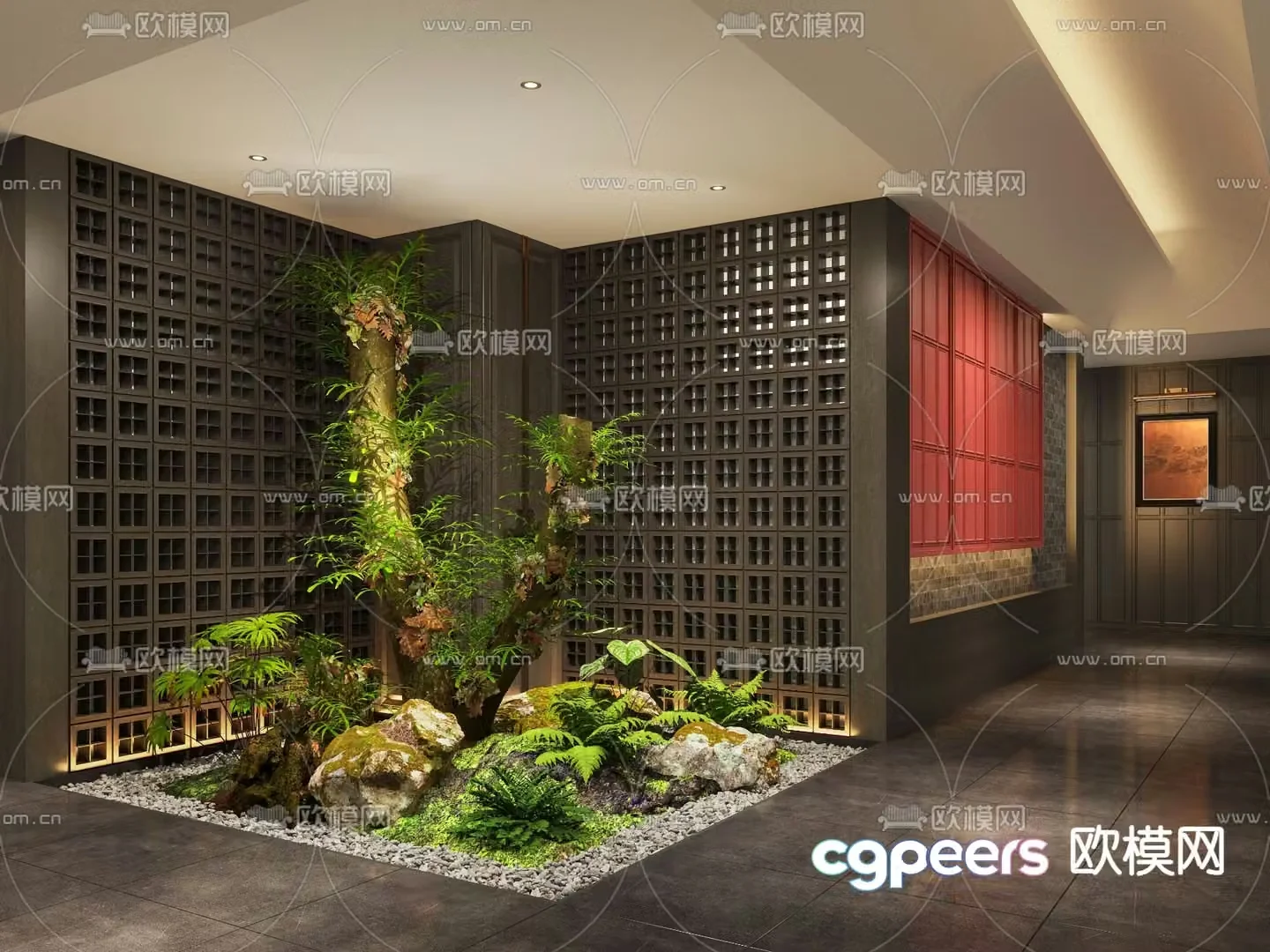Indoor landscaping plant landscaping 3d model