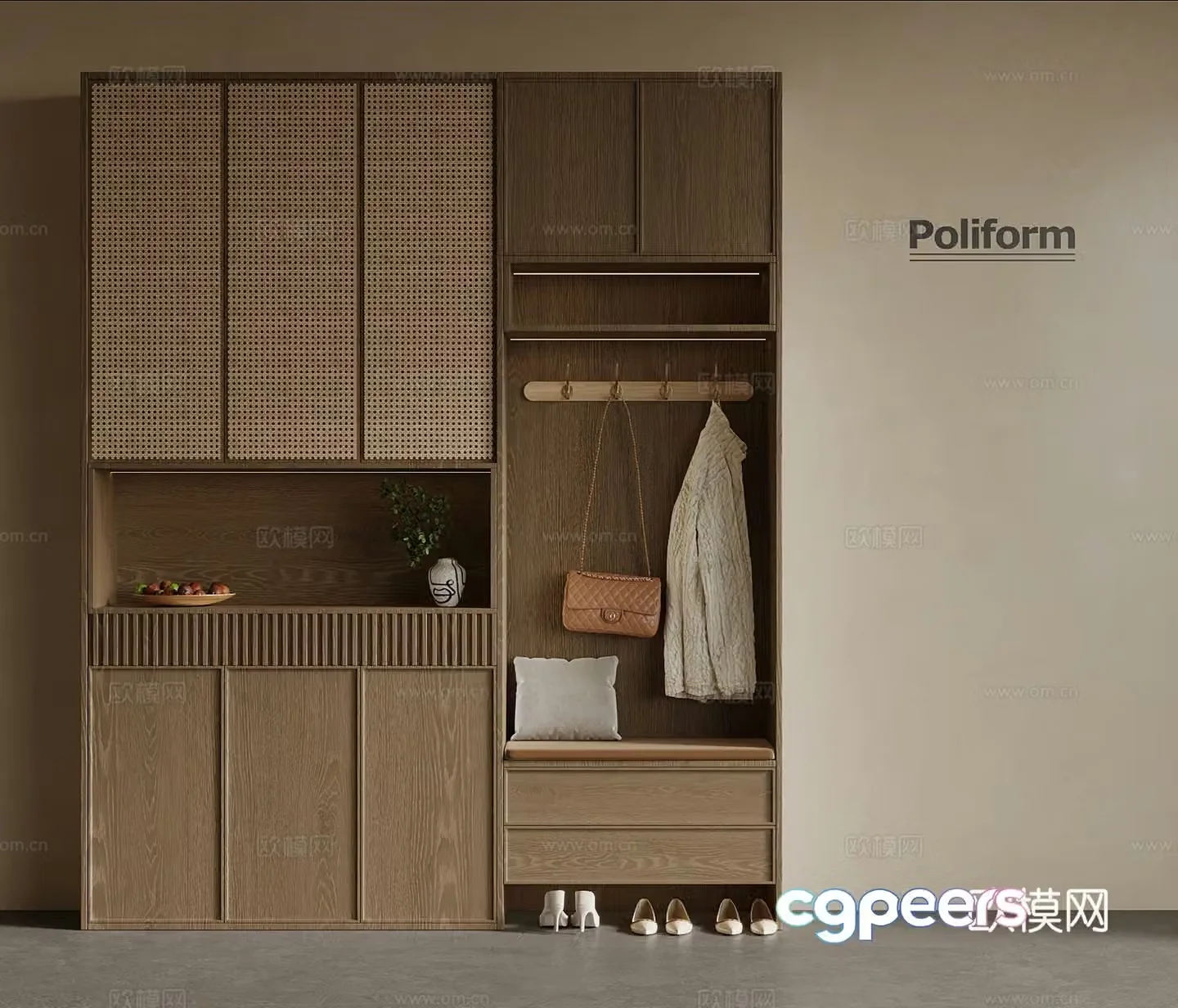 New Chinese shoe cabinet 3D model