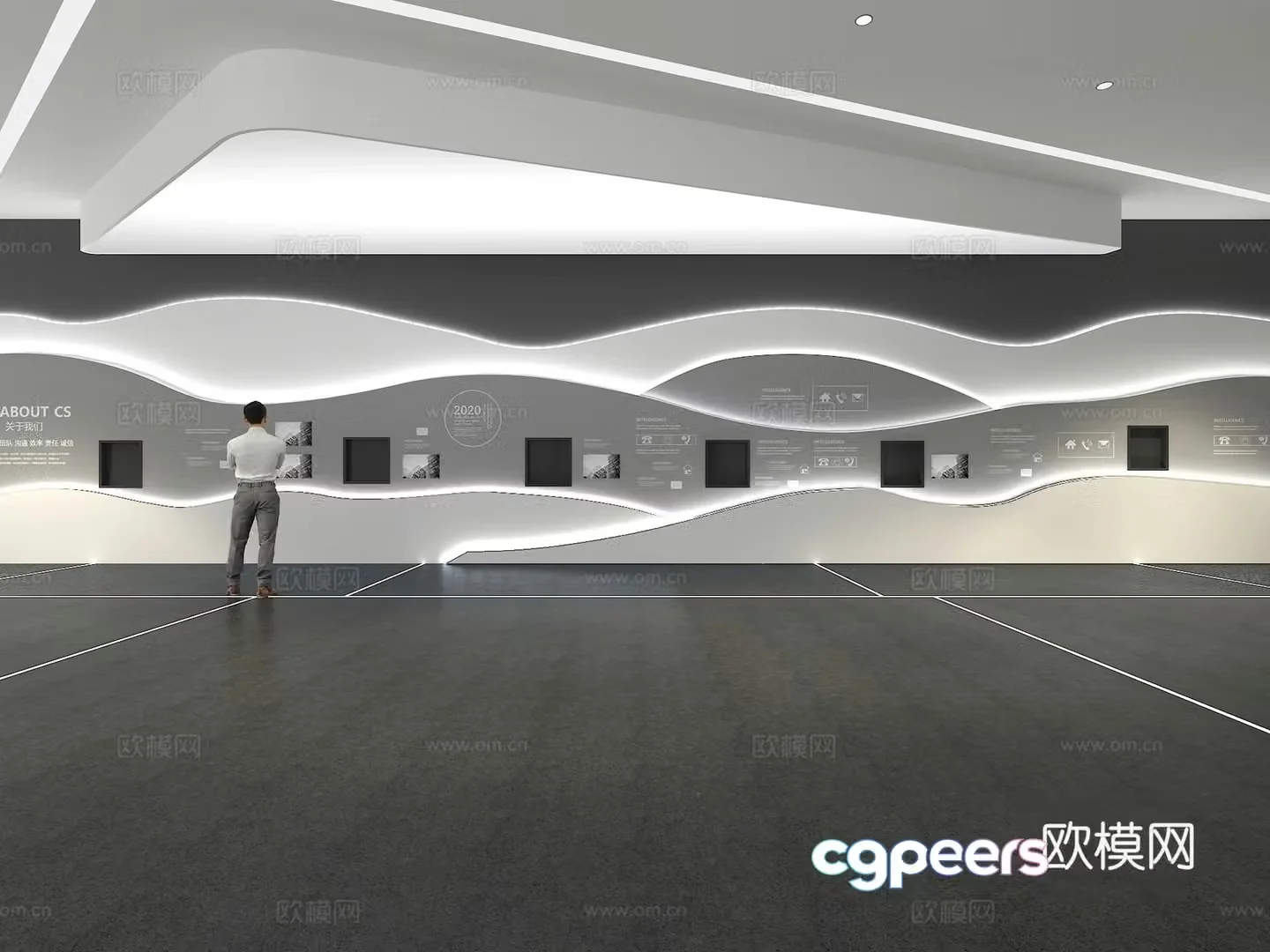 Cultural wall Corporate culture wall Display wall Theme wall Exhibition hall Campus culture Corridor 3D model
