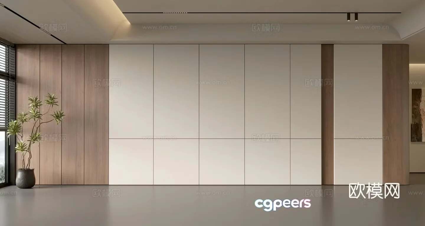 Modern front desk background wall Simple background wall Front desk reception area background wall Company front desk background wall 3d model