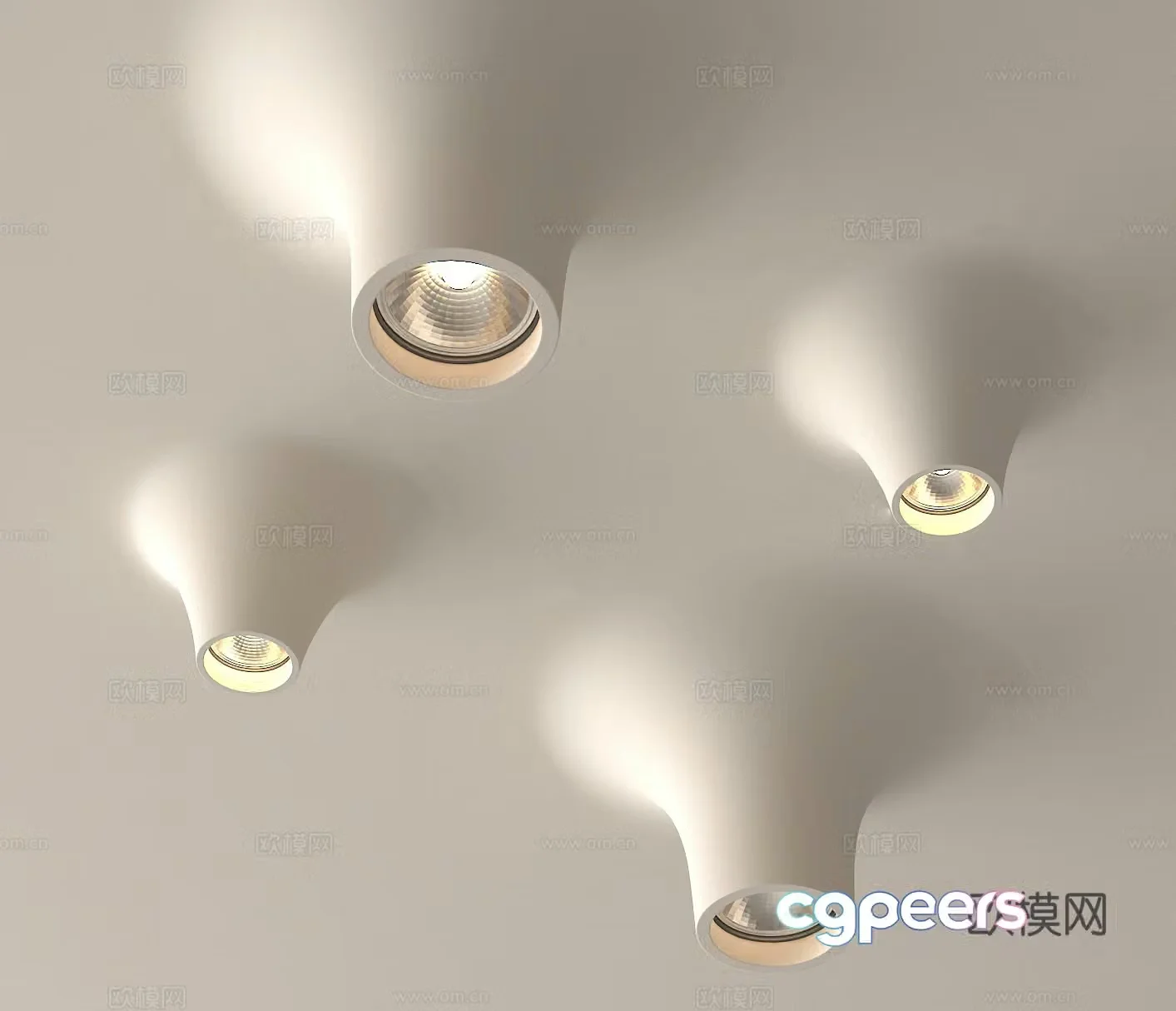 Gypsum lamp Decorative lamp Chandelier Gypsum spotlight 3D model