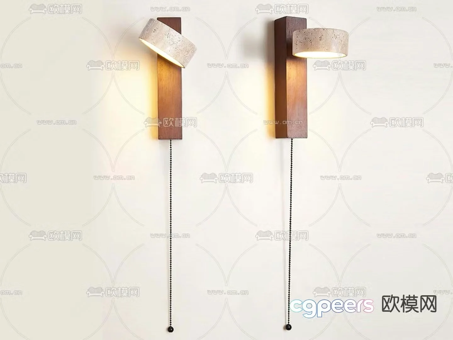 Modern travertine wall light 3d model