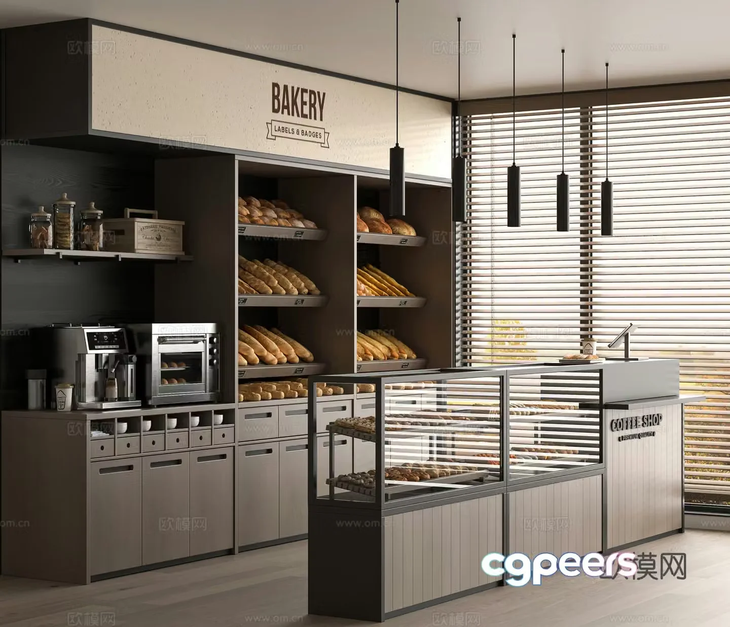 Modern bakery 3d model