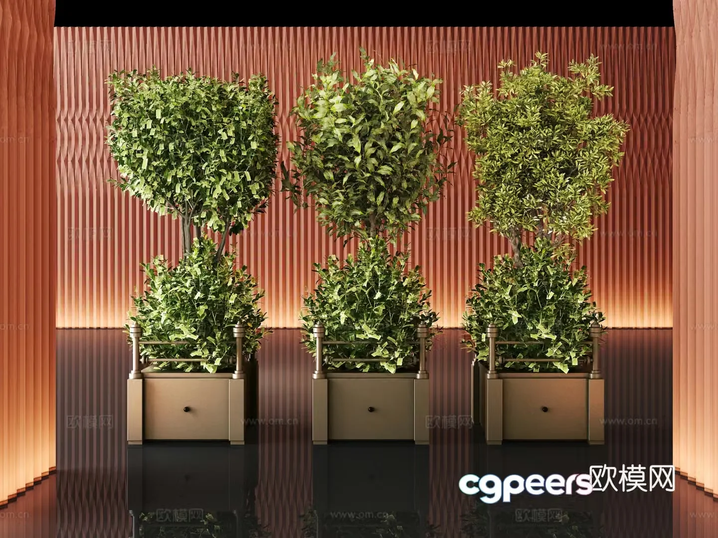 Green plant plant pot potted plant 3d model