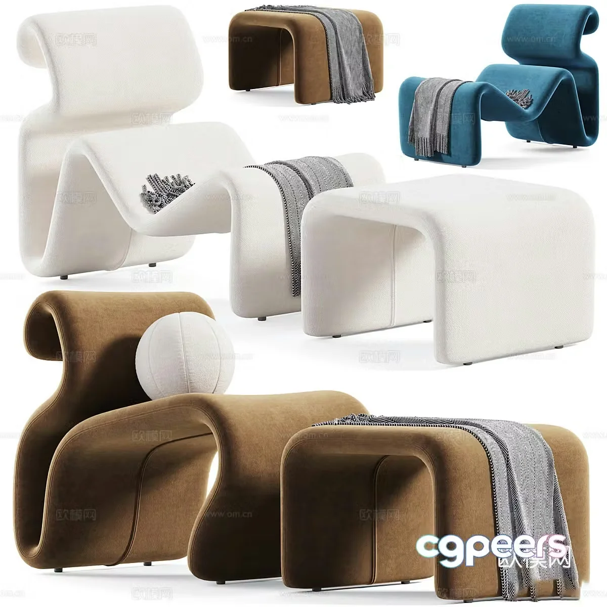 Modern Italian casual chair 3D model