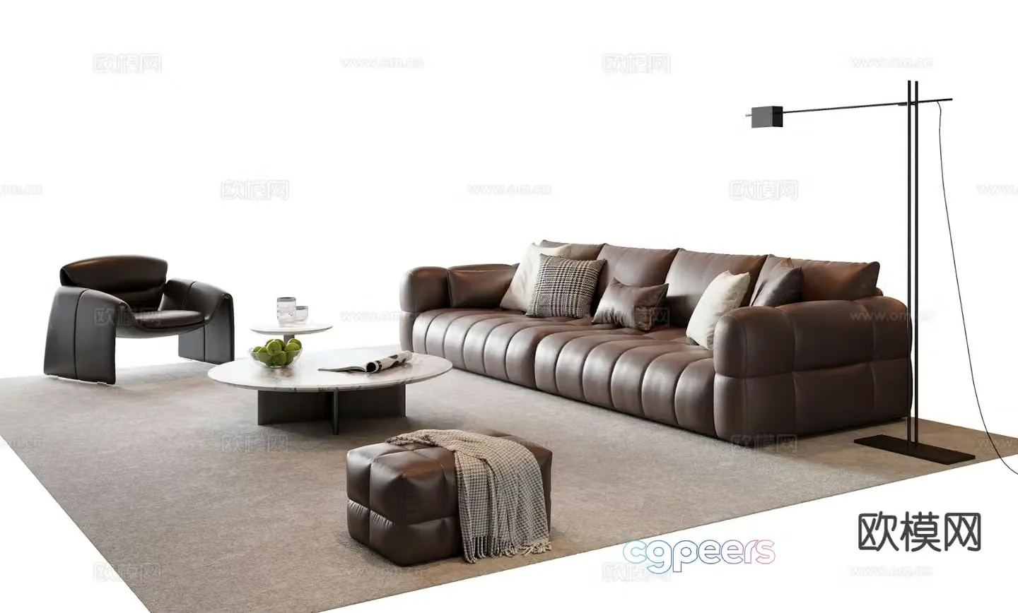 Italian sectional sofa 3d model